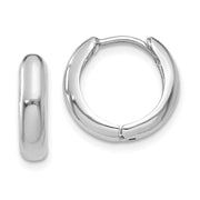 Single Hoop -  Small 14k Yellow or White Gold Wide Hinged Huggie Hoop, 0.5 In (12mm)(3mm Tube) - LooptyHoops