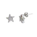 Sterling Silver CZ Textured Star Stud Earrings (9.5mm) - LooptyHoops