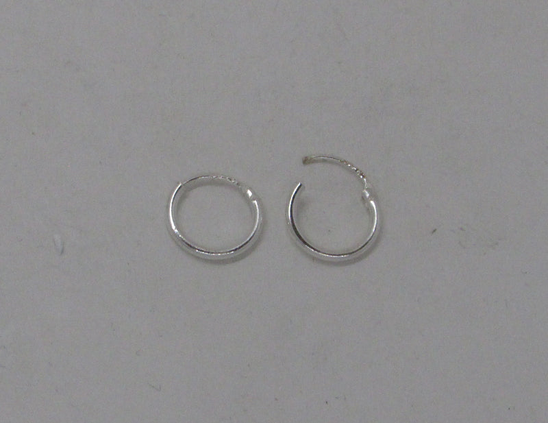 Small Sterling Silver Hinged Continuous Endless Hoop Earrings, 1.25mm Tube - LooptyHoops