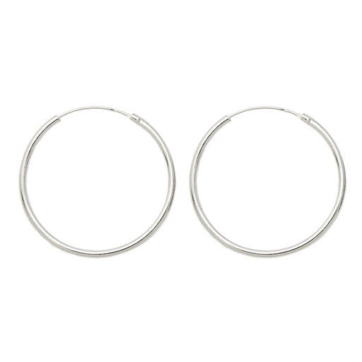 Sterling Silver Hinged Continuous Endless Hoop Earrings, (1.5mm Tube), All Sizes - LooptyHoops