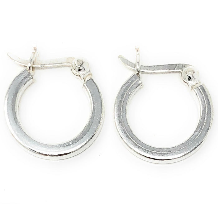 Sterling Silver Square-Tube Click-Down Hoop Earrings (2mm), All Sizes - LooptyHoops