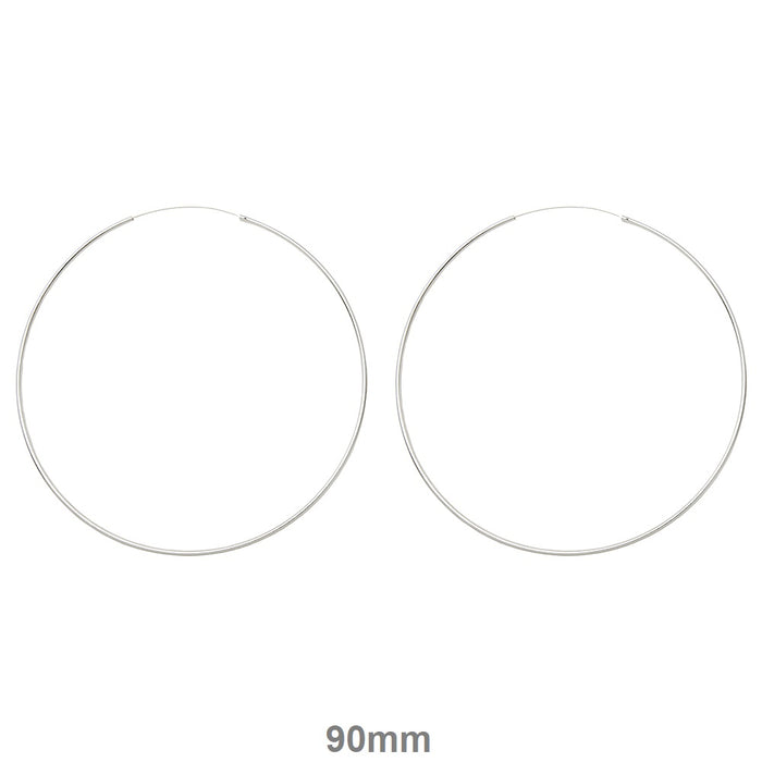Sterling Silver Hinged Continuous Endless Hoop Earrings, All Sizes - LooptyHoops
