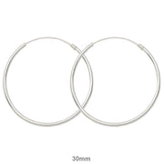 Sterling Silver Hinged Continuous Endless Hoop Earrings, All Sizes - LooptyHoops