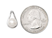 Your Choice: Sterling Silver Freshwater Pearl Post-Back Teardrop Earrings - OR - Matching Freshwater Pearl Pendant & Necklace - OR – Gift Set of All Three - LooptyHoops