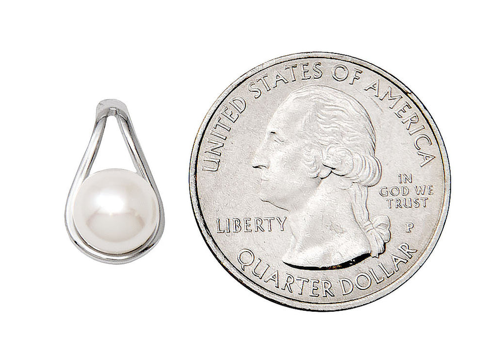 Your Choice: Sterling Silver Freshwater Pearl Post-Back Teardrop Earrings - OR - Matching Freshwater Pearl Pendant & Necklace - OR – Gift Set of All Three - LooptyHoops