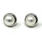 Your Choice: Sterling Silver Classic Freshwater Pearl Stud Earrings - OR - Matching Freshwater Pearl Pendant & Necklace - OR – Gift Set of All Three - LooptyHoops