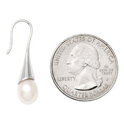 Your Choice: Sterling Silver Freshwater Pearl Hook-Backed Teardrop Drop Earrings - OR - Matching Freshwater Pearl Pendant & Necklace - OR – Gift Set of All Three - LooptyHoops