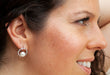 Sterling Silver Freshwater Pearl & CZ Post-Back Hoop Earrings, 15mm - LooptyHoops
