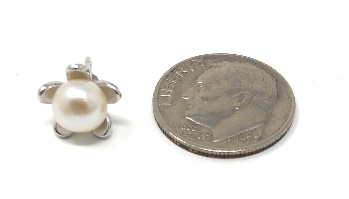 Sterling Silver Flowering Freshwater Pearl Stud Earrings, 9.5mm - LooptyHoops