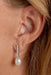 Sterling Silver CZ & Freshwater Pearl Drop Earrings, 20mm - LooptyHoops