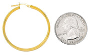 14k Yellow Gold Flat & Wide Hoop Earrings (5mm Wide), Two Sizes - LooptyHoops