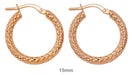 14k Gold Diamond Cut Hoop Earrings (2.5mm Thick), Small Sizes - LooptyHoops