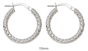 14k Gold Diamond Cut Hoop Earrings (2.5mm Thick), Small Sizes - LooptyHoops