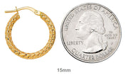 14k Gold Diamond Cut Hoop Earrings (2.5mm Thick), Small Sizes - LooptyHoops