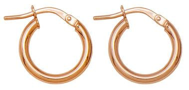 14k Rose Gold Classic High-Polish Hoop Earrings (2mm Thick - 10mm) - LooptyHoops