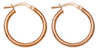 14k Rose Gold Classic High-Polish Hoop Earrings (2mm Thick), All Sizes - LooptyHoops