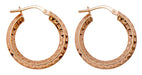 14k Gold Small Knife-Edged Sparkly Diamond Cut Hoop Earrings (3mm Thick), 15mm - LooptyHoops