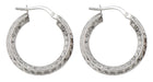 14k Gold Small Knife-Edged Sparkly Diamond Cut Hoop Earrings (3mm Thick), 15mm - LooptyHoops