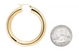 14K Yellow Gold Thick Tube Hoop Earrings with Click-Down Clasp, (6mm Tube) - LooptyHoops