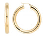 14K Yellow Gold Thick Tube Hoop Earrings with Click-Down Clasp, (6mm Tube) - LooptyHoops