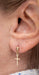 14k Yellow Gold Cross Dangle Earrings - LooptyHoops