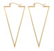 14k Yellow Gold Triangle Hoop Earrings, 50mm - LooptyHoops