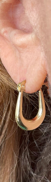 14K Gold Small Oval Hoops - LooptyHoops