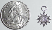 18K White Gold Diamond Starburst Earring Charms - LooptyHoops