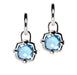 Sterling Silver Blue Topaz Checkerboard Earring Charms - LooptyHoops
