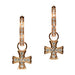 18K Rose Gold Diamond Maltese Cross Earring Charms - LooptyHoops