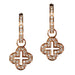 18K Rose Gold Diamond Open Cross Earring Charms - LooptyHoops