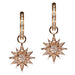 18K Rose Gold Diamond Starburst Earring Charms - LooptyHoops