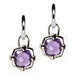 Sterling Silver Amethyst Checkerboard Earring Charms - LooptyHoops