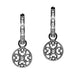 18K White Gold Diamond Filigree Disc Earring Charms - LooptyHoops