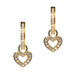 18K Yellow Gold Classic Diamond Heart Earring Charms - LooptyHoops