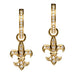 18K Yellow Gold Diamond Fleur de lis Earring Charms - LooptyHoops