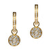 18K Yellow Gold Round Diamond Earring Charms - LooptyHoops