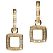 18K Yellow Gold Diamond Cushion Cut Square Earring Charms - LooptyHoops