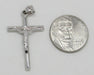 Large 14K White Gold Crucifix Cross Pendant, 39mm x 20mm - LooptyHoops