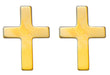 Tiny 14K Yellow Gold Children's Cross Stud Earrings, 15mm x 6mm - LooptyHoops