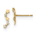 Tiny 14k Yellow Gold CZ & Stars Ear-Climber Earrings, 10mm - LooptyHoops