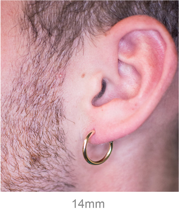 14k Yellow Gold Endless Hoop Earrings (2mm), All Sizes - LooptyHoops