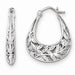 Sterling Silver Polished Leaves Hoop Earrings - LooptyHoops