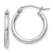 Sterling Silver Click-Down Hoop Earrings (2mm), All Sizes - LooptyHoops