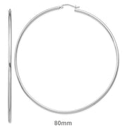 Sterling Silver Click-Down Hoop Earrings (2mm), All Sizes - LooptyHoops