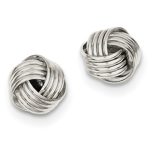 Small Sterling Silver Classic Love Knot Post Stud Earrings, .40 In (10mm) - LooptyHoops