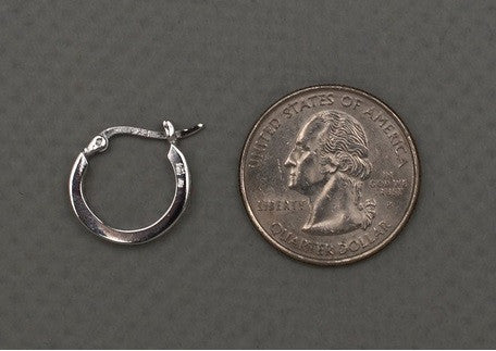 Sterling Silver Channel Set CZ Hoop Earrings (3mm), 0.6 inch (16mm) - LooptyHoops