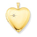 14K Yellow Gold-Filled Diamond 20mm Heart Locket Pendant Necklace, w/18-Inch Chain - LooptyHoops