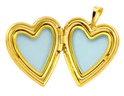 14K Yellow Gold-Filled Diamond 20mm Heart Locket Pendant Necklace, w/18-Inch Chain - LooptyHoops
