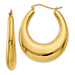 14K Yellow Gold Crescent Moon Polished Hoop Earrings, All Sizes - LooptyHoops